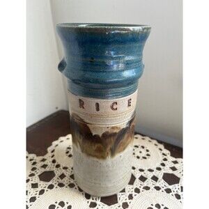 Signed Bob Haskins Stoneware Pottery Rice jar